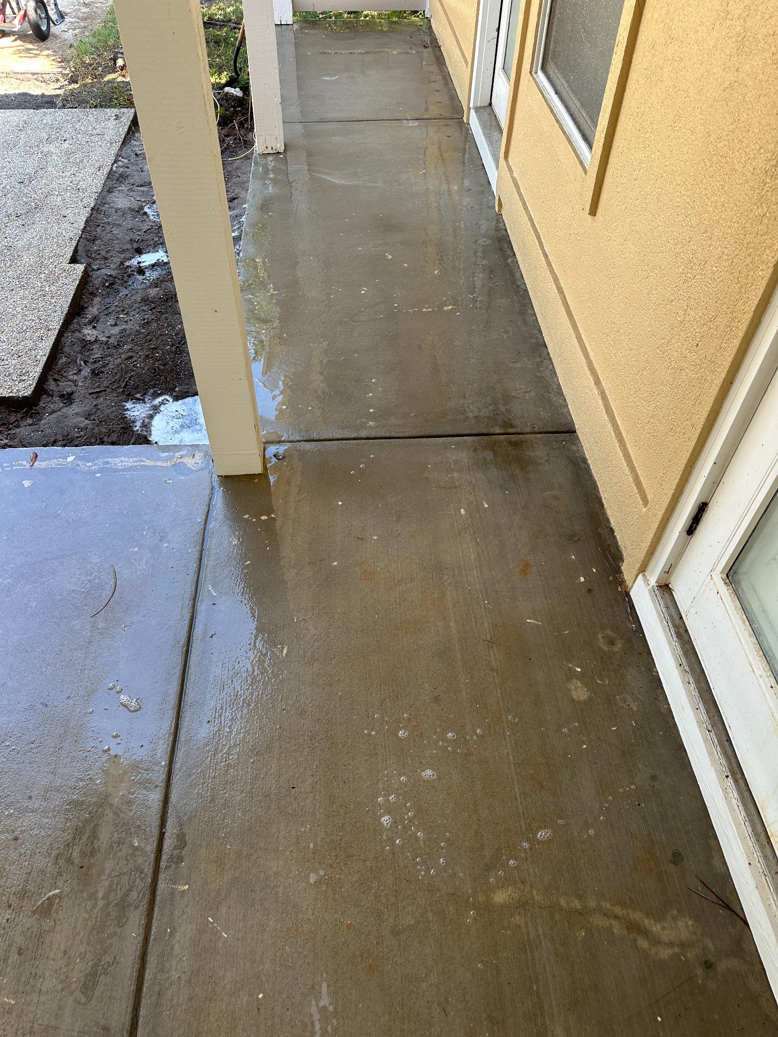 Concrete before cleaning