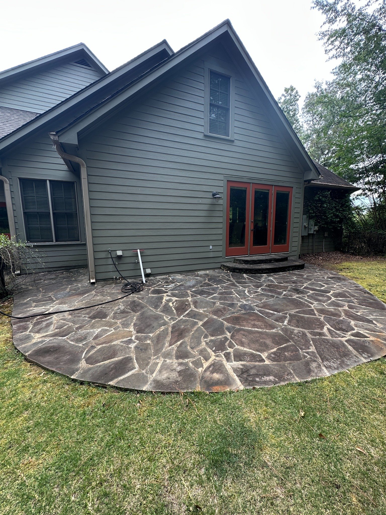 Upper patio before cleaning